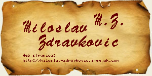 Miloslav Zdravković vizit kartica